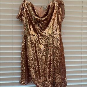 Blue Rain Rose Gold Sequin Dress